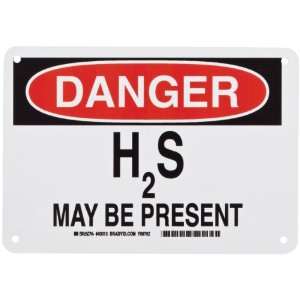   Hazardous Materials Sign, Header Danger, Legend H2S May Be Present