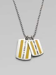    FF Enamel Dog Tag Necklace  