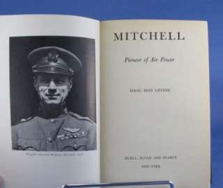 Book Mitchell Pioneer Air Power Levine 1943 1st Edition  