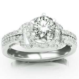  Halo Style Pave Set Round Diamonds Engagment Ring with a 0 