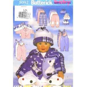  Butterick 5092 Sewing Pattern Infants Jacket Jumpsuit Pants Hat 