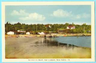 Postcard Liverpool Nova Scotia Canada Summerville Beach  