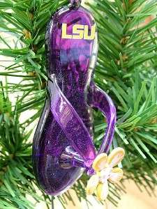 New Glass Flip Flop Sandal LSU Louisiana State Ornament  