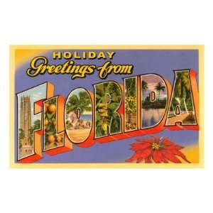 Holiday Greetings from Florida Premium Poster Print, 16x24  