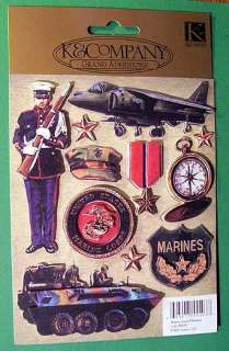 Scrapbooking 3 D Military STICKERS ~ U.S. MARINES  