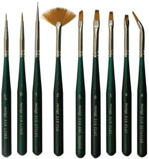 Large Assortment of fine brushes with wide handles for working in 