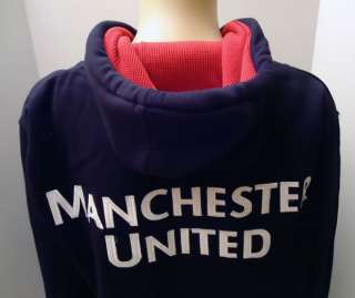 Manchester United Soccer Black Hoodie Jacket Football New MUFC Black 