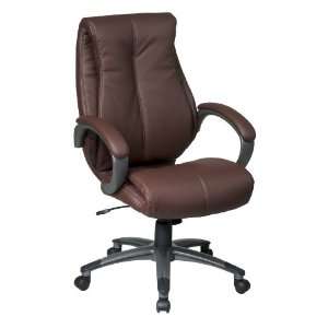 Office Star Executive Wine Eco Leather Chair with Locking Tilt 
