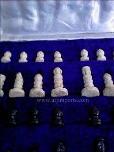 Handcrafted Marble Chess Set + 16x16 wooden/Marble Board 4/ 10cm 