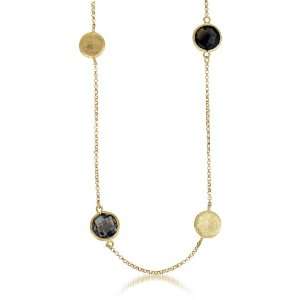 Marco Bicego Inspired Matte Round Smokey Quartz Gem 18 Inch Vermiel 