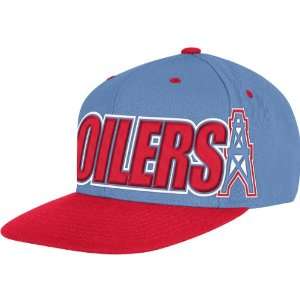  Mitchell & Ness Houston Oilers Large Wordmark Snapback Hat 