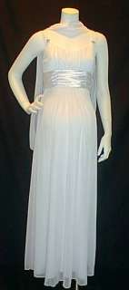 new long formal white satin sash maternity dress size x large colors 
