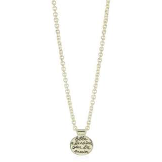 Carolee Lux Sterling Sterling Silver Round Sentiment Necklace 