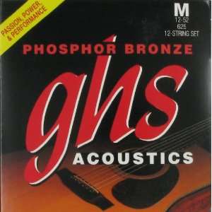 GHS Acoustic Guitar Phosphor Bronze Medium 12 Strings, .012   .052 