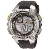   Chronograph Black Resin Yellow Accented Oversized Digital Watch