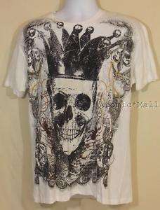 Mens Tee Shirt Ring Of Fire Couture Jester Skull XL  