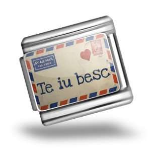   Original I Love You Love Letter from Romania Romanian Bracelet Link