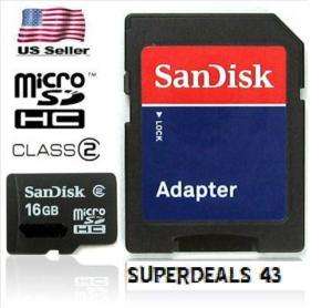 NEW SANDISK 16GB MICRO SDHC MICROSD MEMORY CARD BLACKBERRY 9900 BOLD 