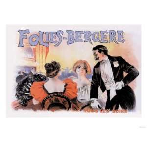  Folies Bergere Tous les Soirs Giclee Poster Print, 24x32 