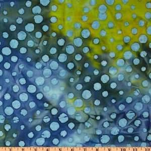  44 Wide Indian Batik Dot Blue/Green Fabric By The Yard 