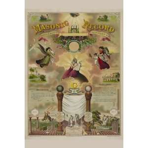  Symbols Masonic Record 1872 12 x 18 Poster