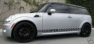 Mini Cooper S checkered stripe stripes decal decals  