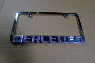 MERCEDES BENZ license plate frame chrome Iced Out Swarovski crystals 
