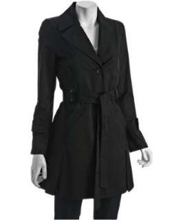 DKNY black cotton blend A line trench   