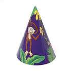 12 MONKEY PARTY CONE HAT Kid Zoo Jungle Animal Party Goody Loot Bag 