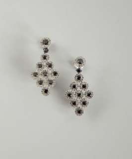 Tia Collections diamond and black diamond chandelier earrings 