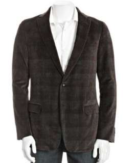   #311972401 Z Zegna grey plaid velvet Drop 8 Decco 2 button blazer