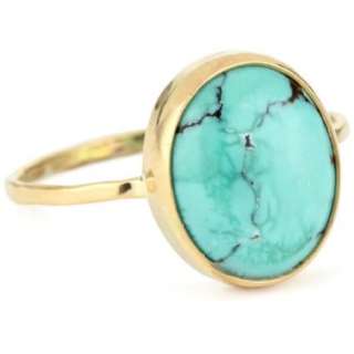 Melissa Joy Manning Neptune 14k Gold Turquoise Ring   designer shoes 