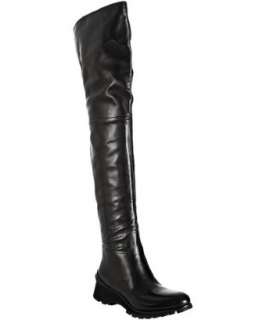 Prada Sport black lambskin thigh high boots  
