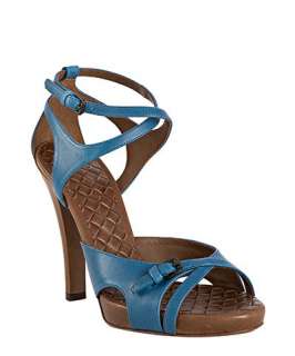 Bottega Veneta empire leather vachette strappy sandals