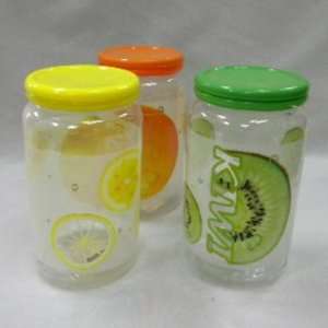  Plastic Jar Fruit Design 3 Assorted Case Pack 48   787727 