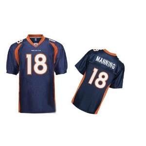  Jersey#18 Peyton Manning Dark Blue Football Authentic Jerseys (Kids 