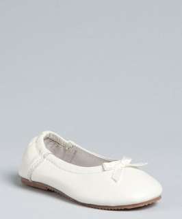 Burberry BABY ivory leather bow detail ballet flats