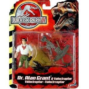  Jurassic Park III Dr. Alan Grant with Velociraptor Toys 