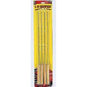   Packs of 4 pk wood handled 11 skewers 