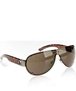 Gucci brown tortoise print G detail aviator sunglasses   up to 