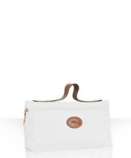 Longchamp white nylon Le Pliage top handle clutch   up to 70 