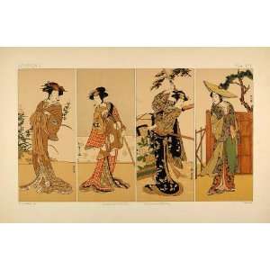  1883 Japanese Robes Kimonos Costume Katsukawa Shunsho 