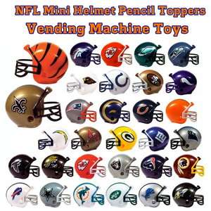 32 Team NFL Mini Helmet Pencil Topper Complete Set   Vending Machine 