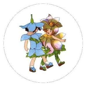  Flower Children 58mm Round Pin Lapel Badge Anemone