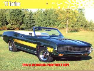 1971 Ford Torino GT Convertible muscle car print  
