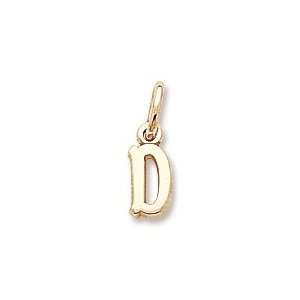    Rembrandt Charms Letter D Charm, Gold Plated Silver Jewelry