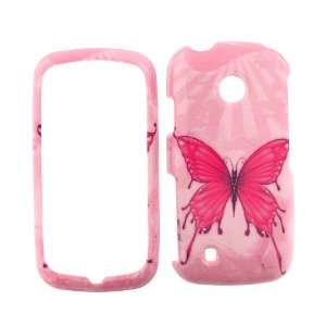  LG COSMOS TOUCH VN270 (Verizon) PINK BUTTERFLY COVER CASE Hard Case 