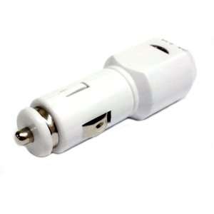   USB Car Charger Adapter w/ LED Light, White Cell Phones & Accessories