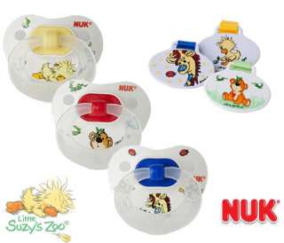   Little Suzys Zoo BPA Free Size 2 Orthodontic Pacifiers + Clips  