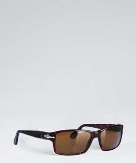 Persol brown tortoise print rectangle sunglasses